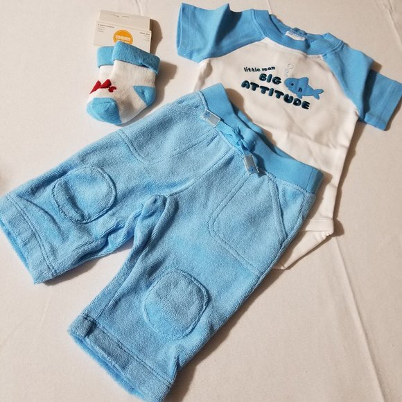 Gymboree Hello Submarine NWT 0-3 Month pants & Bodysuit, 3-6 month socks - Picture 1 of 5